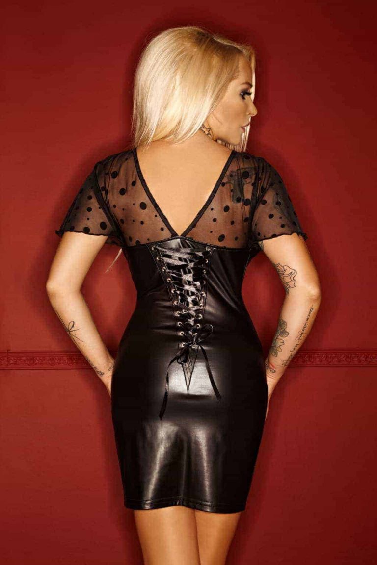 Noir Handmade Short dress with lacing on back