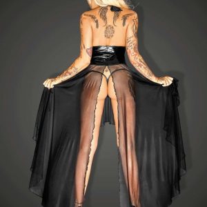 Noir Handmade Tulle w pvc long dress
