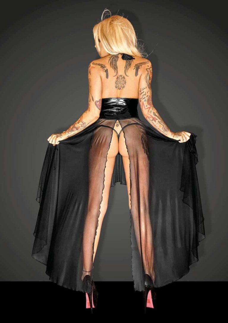 Noir Handmade Tulle w pvc long dress