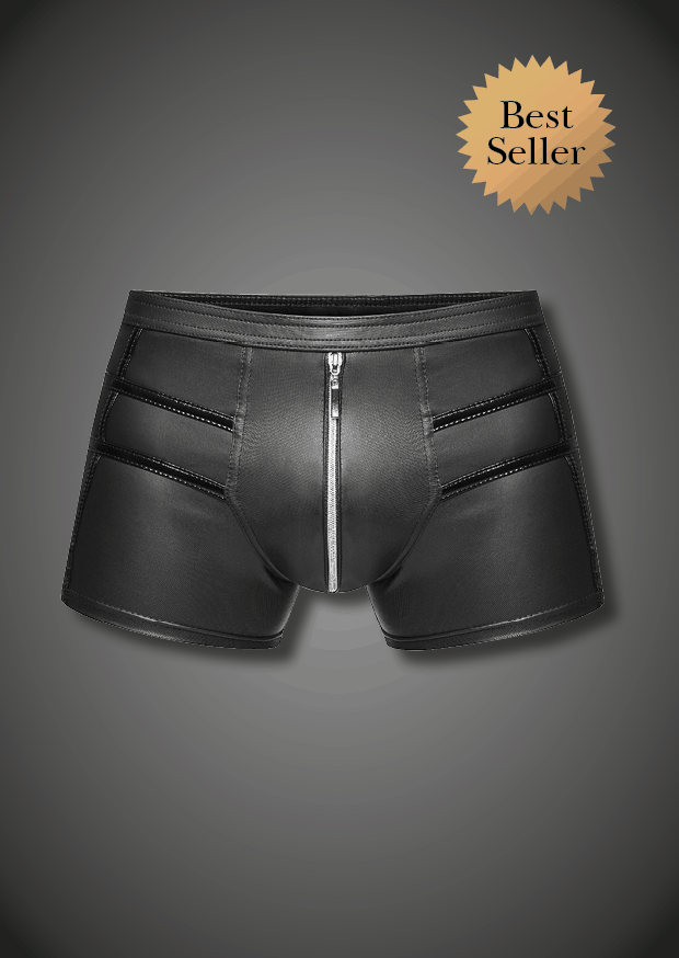 Noir Handmade Men shorts with PVC appl.