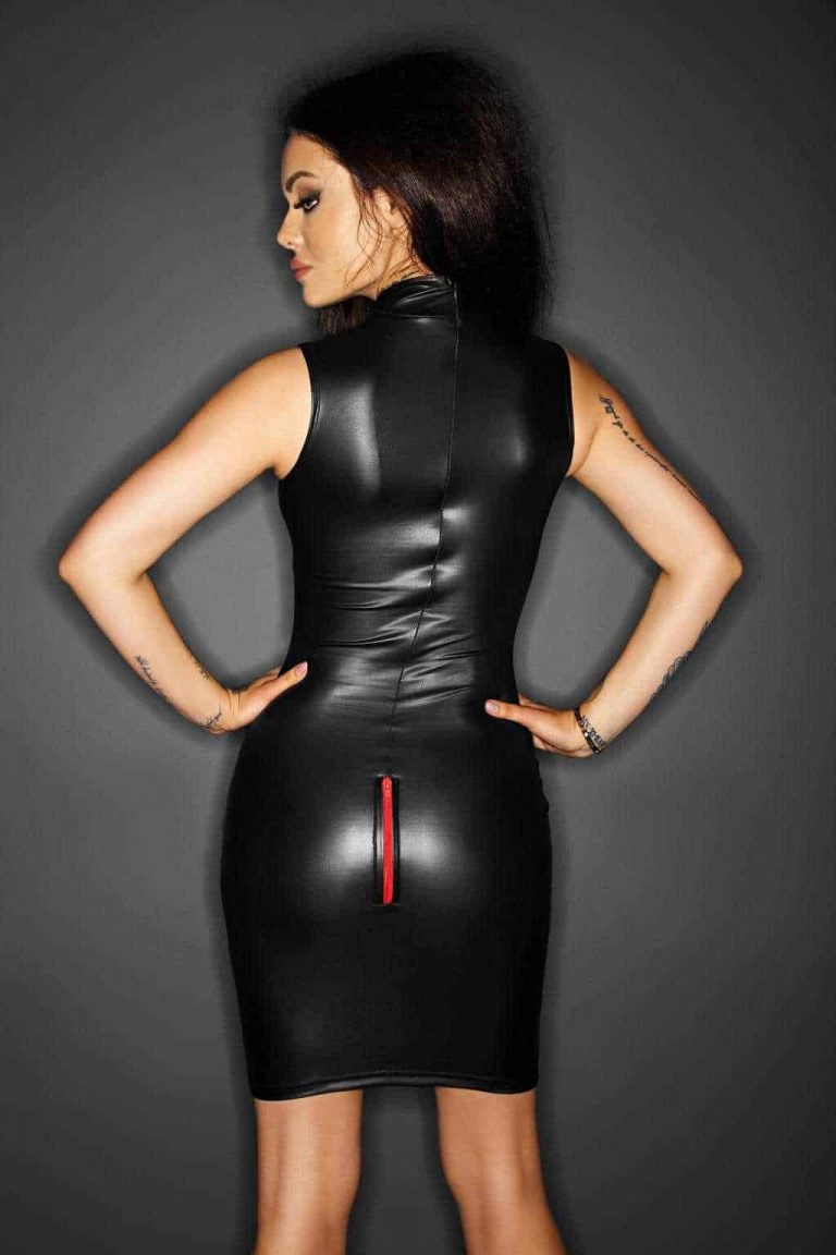 Noir Handmade Wetlook Does with Red Zippers at Cloud Climax