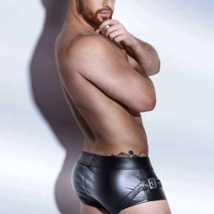Noir Handmade Men shorts cutouts and stripes