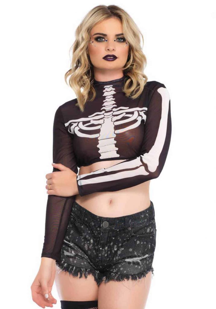 Leg AvenueSkeleton mesh crop top