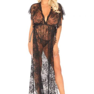 Leg AvenueLace kaften robe and thong