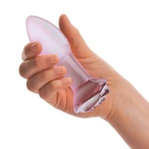 glas-157_glas-five-inch-rosebud-glass-butt-plug-clear-pink-03_2000x2000