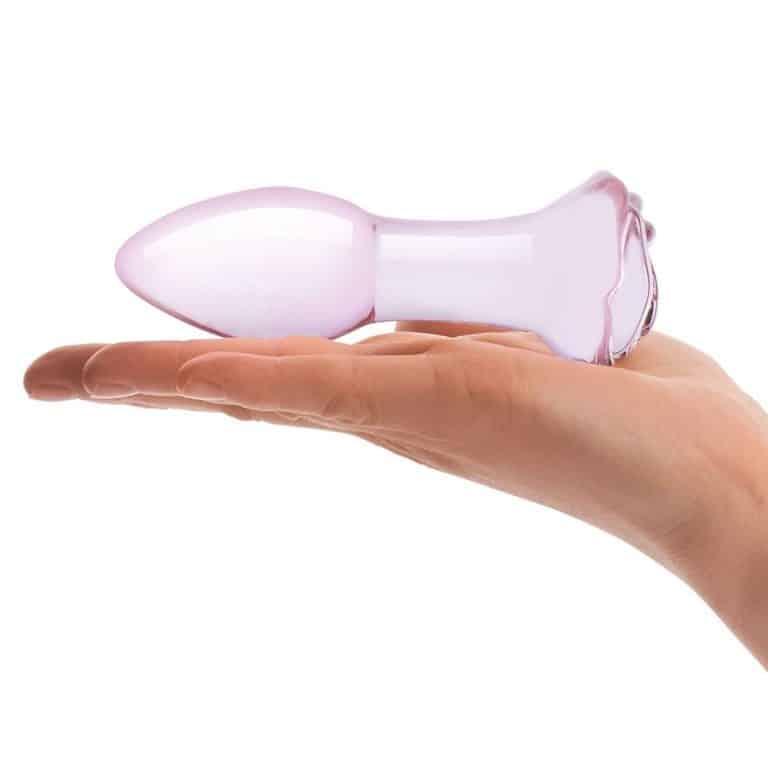 glas-157_glas-five-inch-rosebud-glass-butt-plug-clear-pink-04_2000x2000