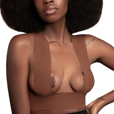 5 cm x 5m + Satin Nipple Covers Brown