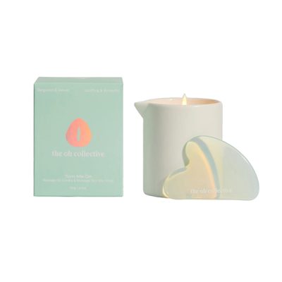 The Oh Collective - Turn Me On Massage Candle with Guasha Stone Bergamot &