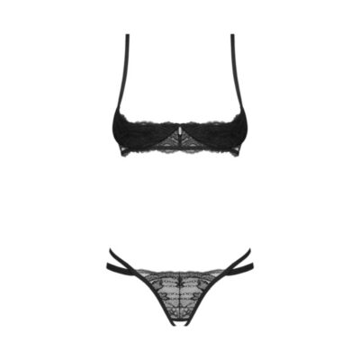 Obsessive - Nutris 2-pcs crotchless set Black M/L