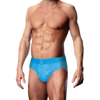 Prowler Neon Blue Lace Open Back Brief Medium