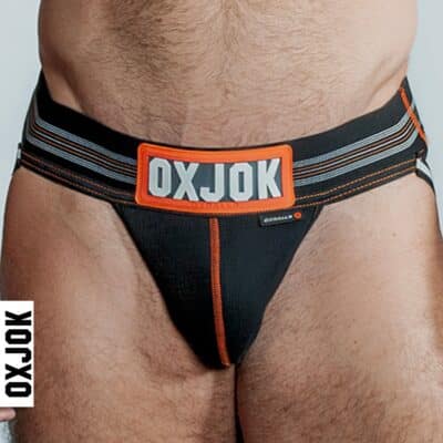 Oxballs Slingjock Upthrust Slider-Strap Jock BLACK IRON SMALL