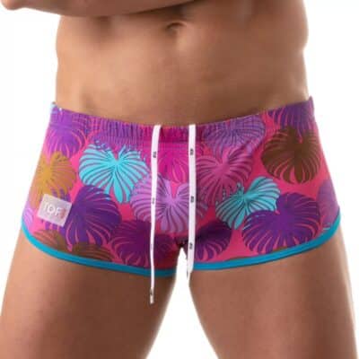 Floral Brazilian Swimsuit Pink - Size : XL