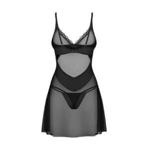 Obsessive - Stelisa Chemise & Thong Black 2XL/3XL