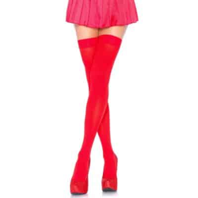 Nylon Thigh Highs Red OS