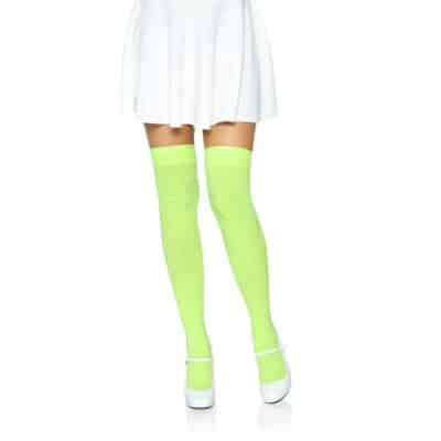 Nylon Thigh Highs Green OS
