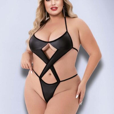 Criss Cross Wetlook Teddy Black Q