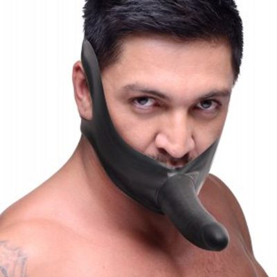 Master Series - Face Strap-On Mouth Gag with Dildo - Black