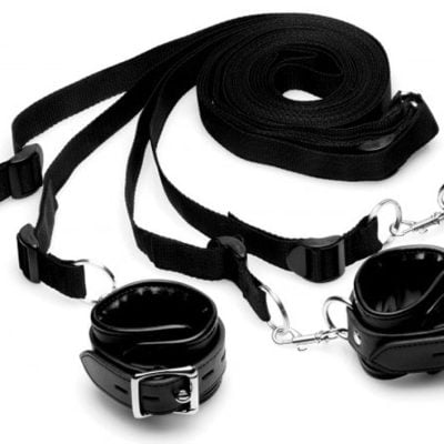 XR Brands - Bed Restraint Kit Bed Cuffs - Black
