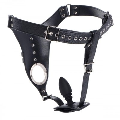 Penis Chastity Belt With Silicone Anal Plug
