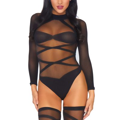 Truth Or Dare Body & Thigh Highs Set - Black