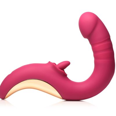 XR Brands - Tease & Please Licking & Thrusting Vibrator - Pink