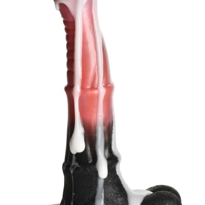 Creature Cocks - Centaur Explosion Squirting Silicone Dildo - Black/Red