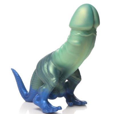 XR Brands - Jurassic Cock Dinosaur Dildo - Green & Blue