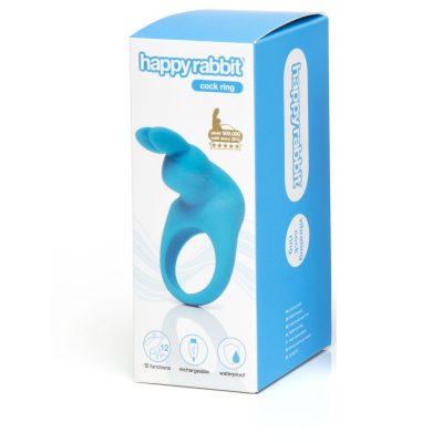 Happy Rabbit – Rabbit Cock Ring – Rechargeable Vibrating – Blue