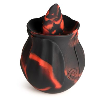 BLOOMGASM - Black Kiss Rimming Rose Vibrator - Red/Black