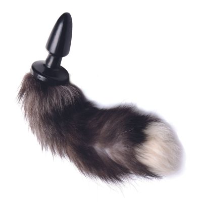 TAILZ - Fox Tail Anal Plug - Black/White