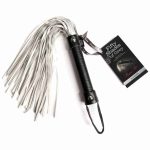 this faux leather flogger whip stands out against traditional bondage gear as an exquisite tool of sadism. Delivering teasing strokes and sharp licks