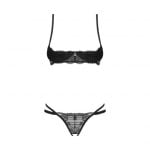 Obsessive - Nutris 2-pcs crotchless set Black XS/S